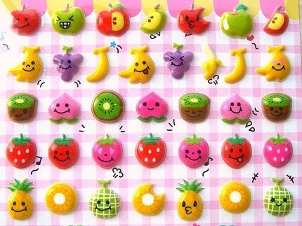 Kawaii Cute Japanese Puffy Stickers Petit by FromJapanWithLove banana 