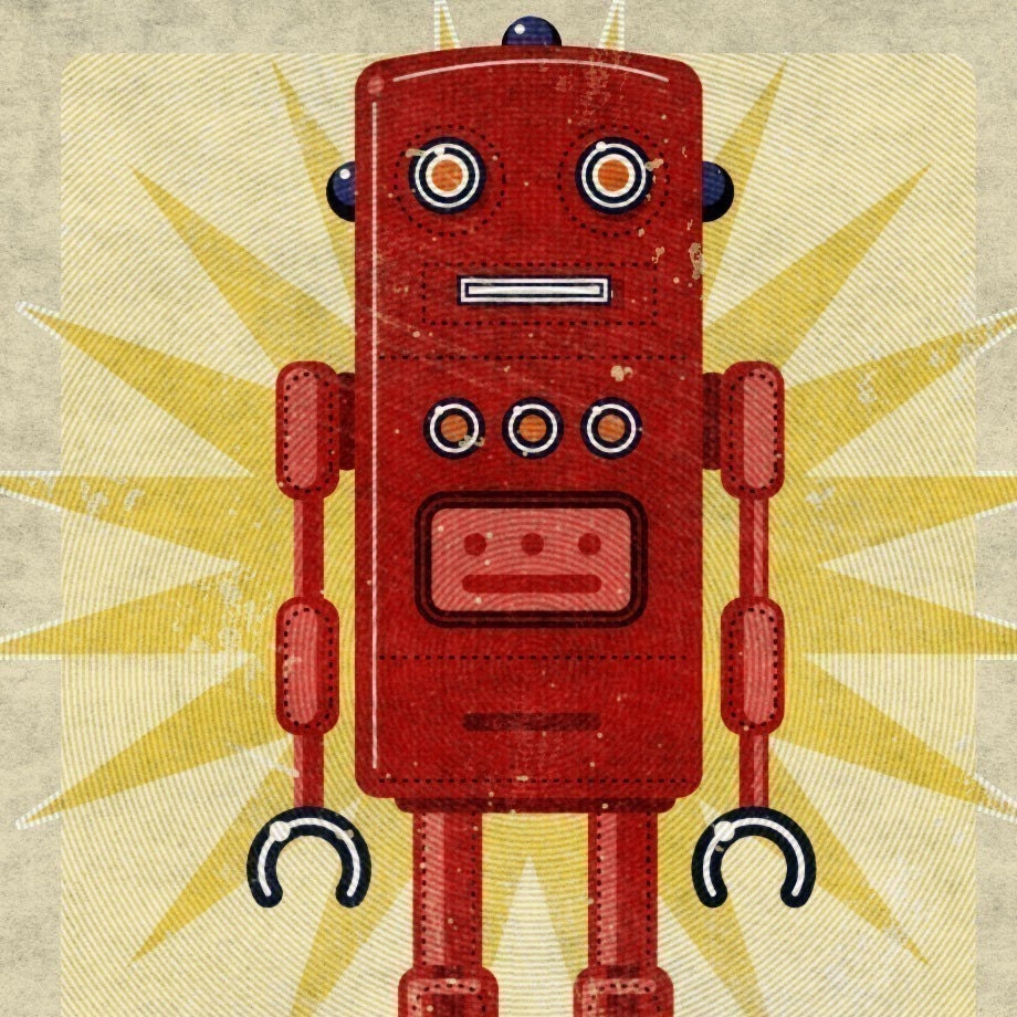 Ted Box Art Robot Print 8 in x 10 in