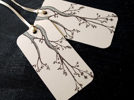 branches, gift tags