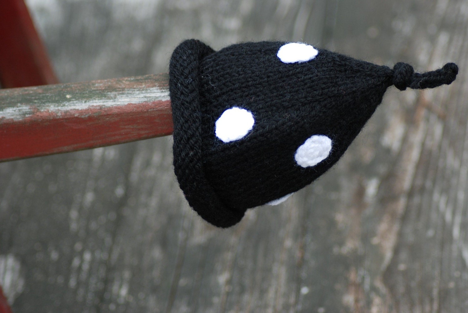 Spring Newborn CUSTOM Infant Baby Black and White Polka Dot Bonnet Boutique Hat