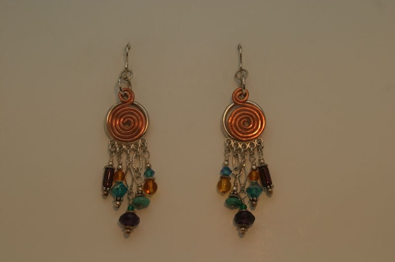 Mult Colored, 5 strand earrings