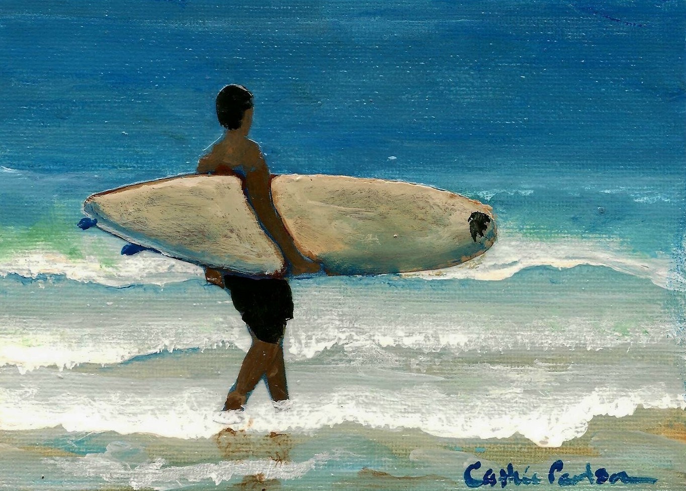 Surfer - Original Painting on 8 x 10 inch Canvas