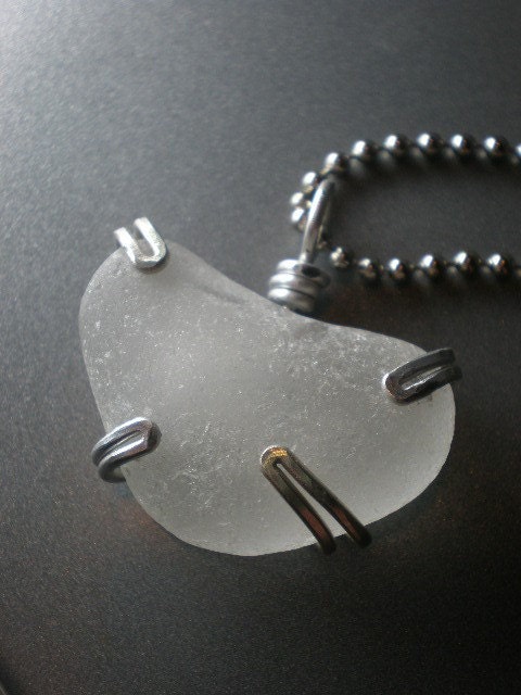 Sea Glass Jewelry - Captured Heart Necklace
