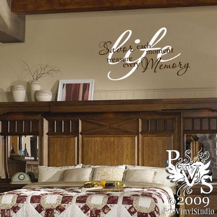 LIFE Savor Each Moment Treasure Every Memory Wall Design Decal FREE US SHIPPING You Choose TWO Colors