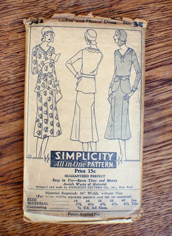 Very Old Simplicity 1920's Pattern