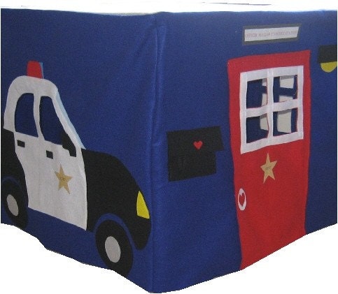 Police Station Card Table Playhouse, Custom Order, Personalized