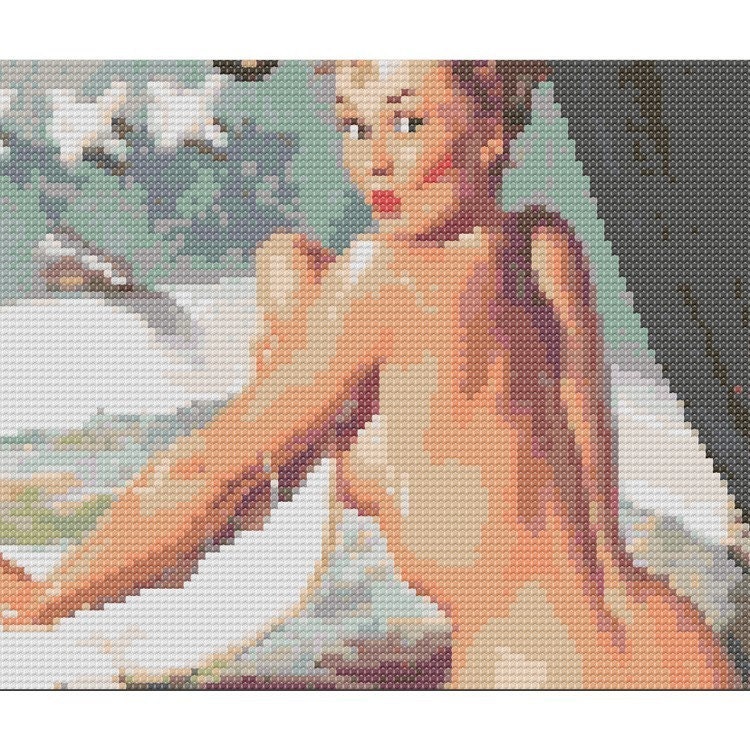 NAKED PINUP IN THE BATHTUB CROSS STITCH PATTERN