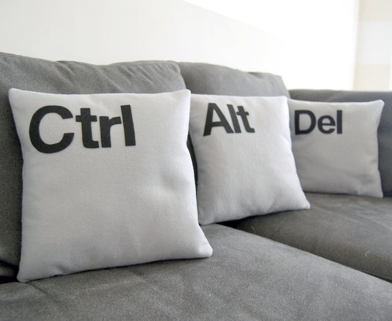 Ctrl - Alt - Del  Three Pillow Set- Geeks Need Pillows Too