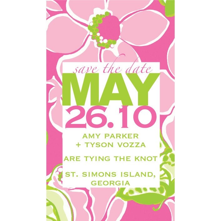 Save the Date Magnets for the Lilly Pulitzer lover