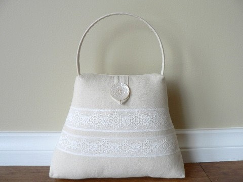 The Handbag Doorstop - Linen and lace