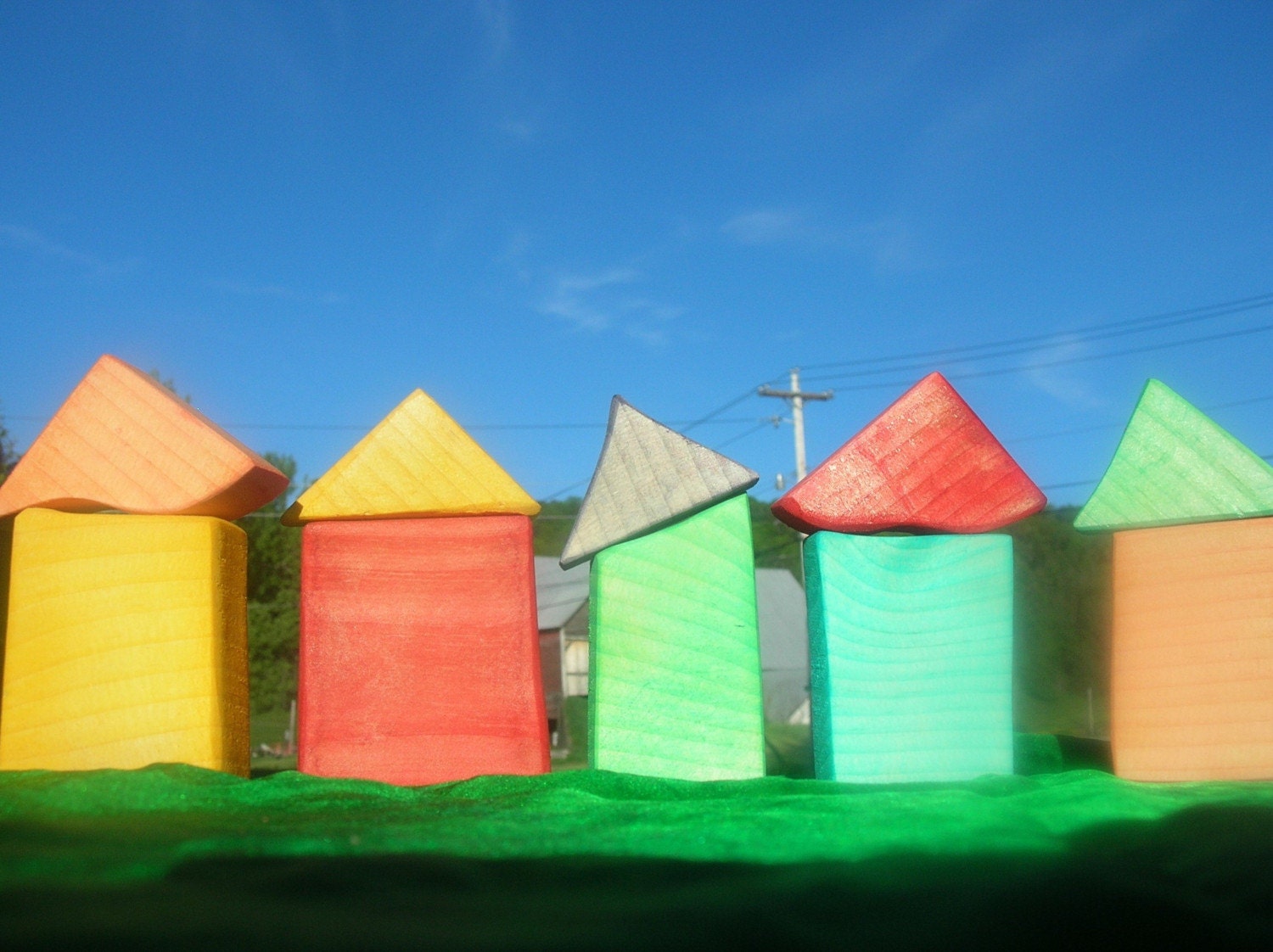 Waldorf Wooden Rainbow Houses Toy by AllThingSimple