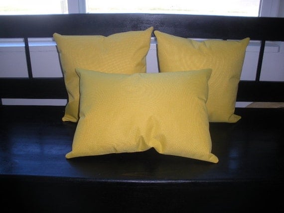 SALE Yellow Canvas Accent pillows