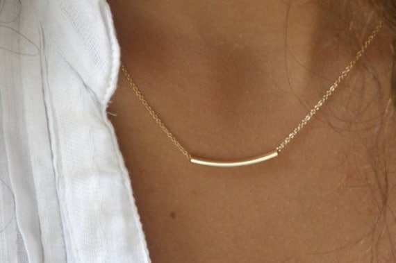 The Sterling Bar OR The Golden Bar - Very Elegant and Delicate Necklace- By Simag