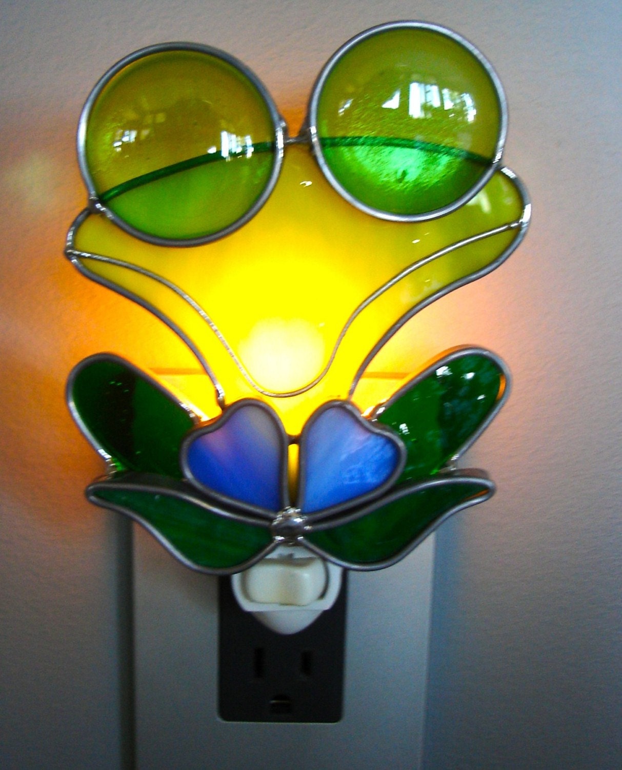Mr. Frog Stained Glass Night Light
