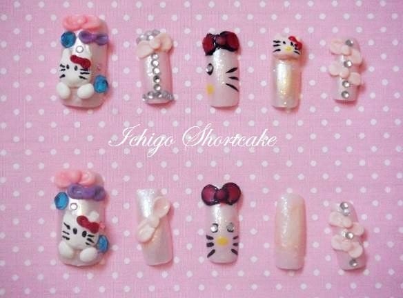 Deco 3D Nails Hello Kitty Pink