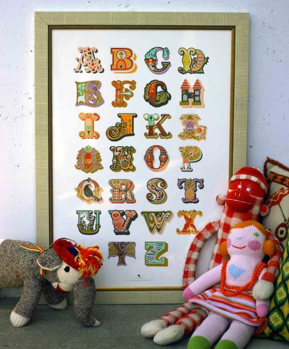 Decorative Modern Alphabet Giclee Print