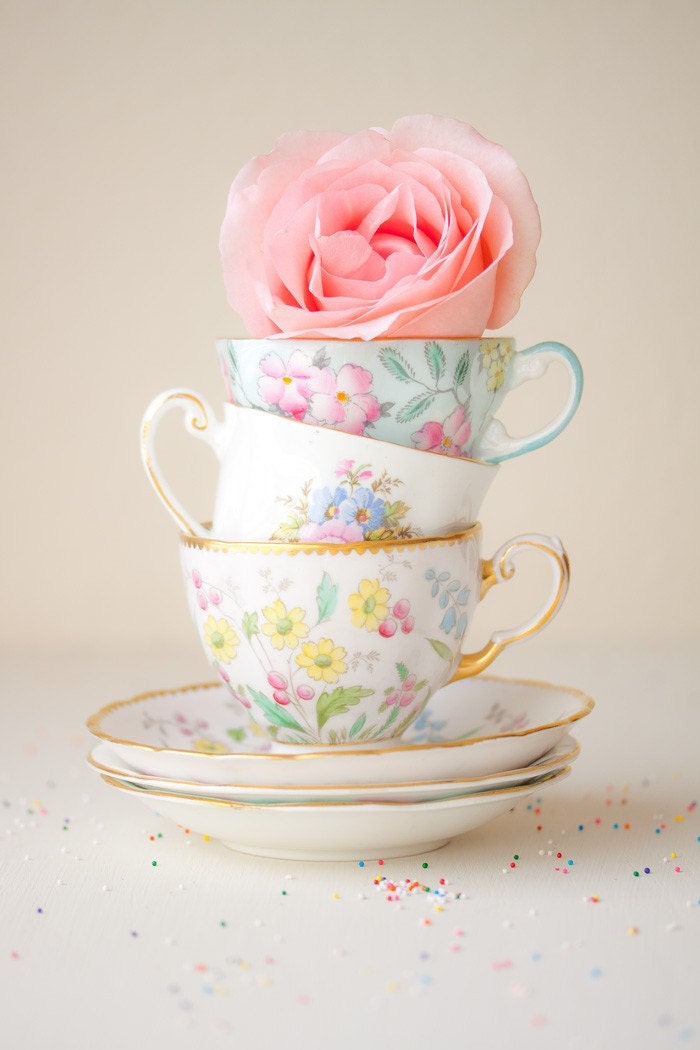 Tea Cups and a Rose 8x12 Fine Art Photography Print
