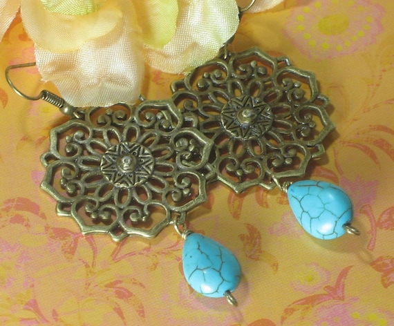 RESERVE listing for OneBeloved only, please - Chennai Filigree - earrings