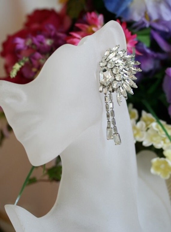 SALE Romona, earrings by KD Design Studio, antique, rhinestone, wedding, bride, bridesmaid, special occasion