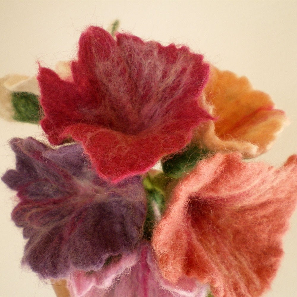 felted flower bouquet -unique moments- made to order