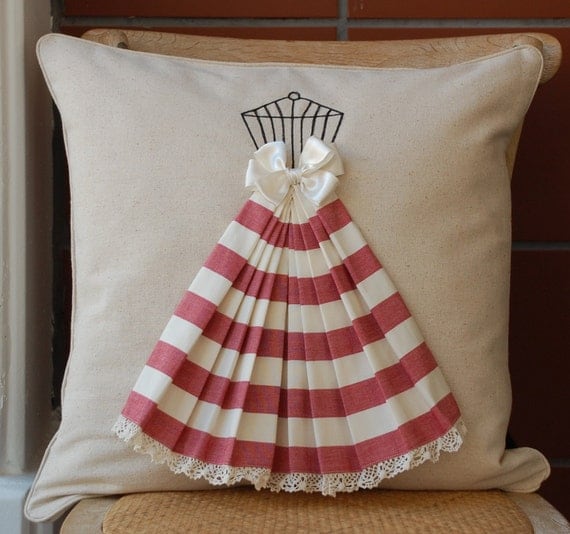 Long stripe skirt pillow cover