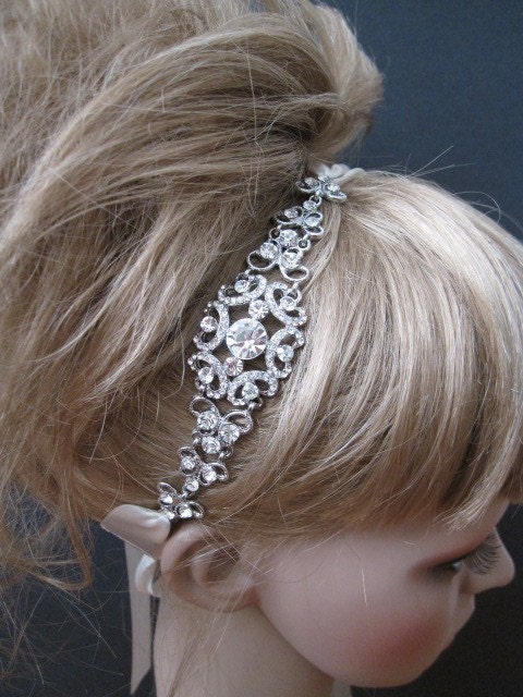 Sale - - Bridal rhinestone crystal headband----Summer sale,Free Swarovski Rhinestone studs earring