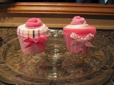  ایده برای تزیین سیسمونیSet of 2 Diaper Cupcakes - girl, boy or neutral