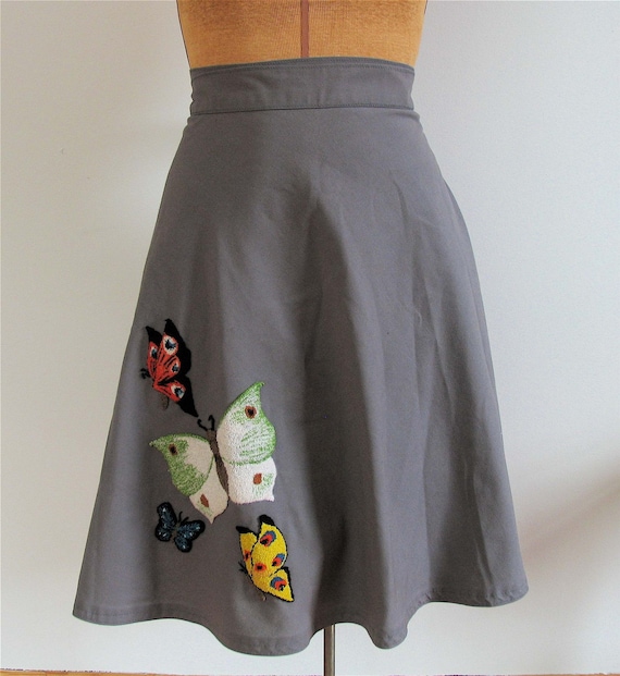 Vintage 70's FLYING BUTTERFLIES Wrap Skirt