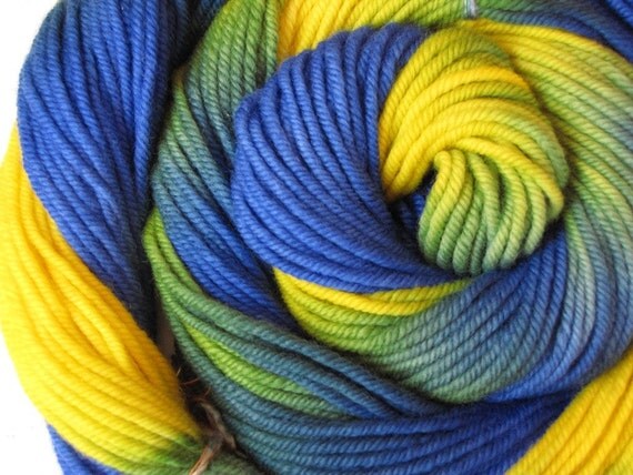 Rainbow Aran Merino Hand Painted Yarn 3.5 ounces / 100 grams