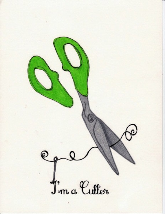 I'm a Cutter, Sewing Crafting Shears Illustration