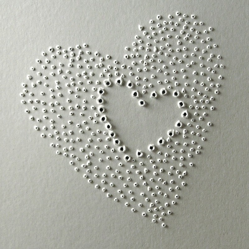 Two Hearts Beat as One- Love Cards, handmade, white, 3x5