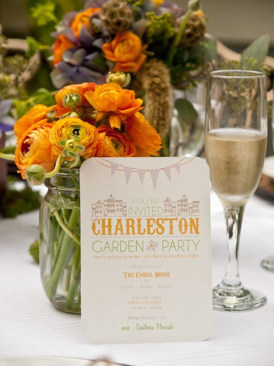 Charleston Garden Party Wedding Invitation