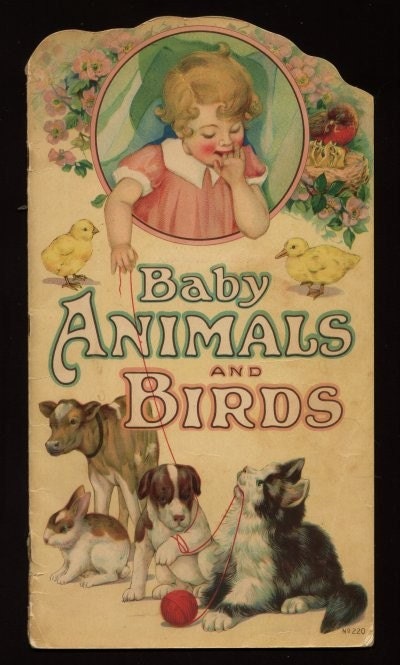 baby animals pictures to color. 1927 Baby Animals and Birds tall pb with verse and color pictures. From bookmonster
