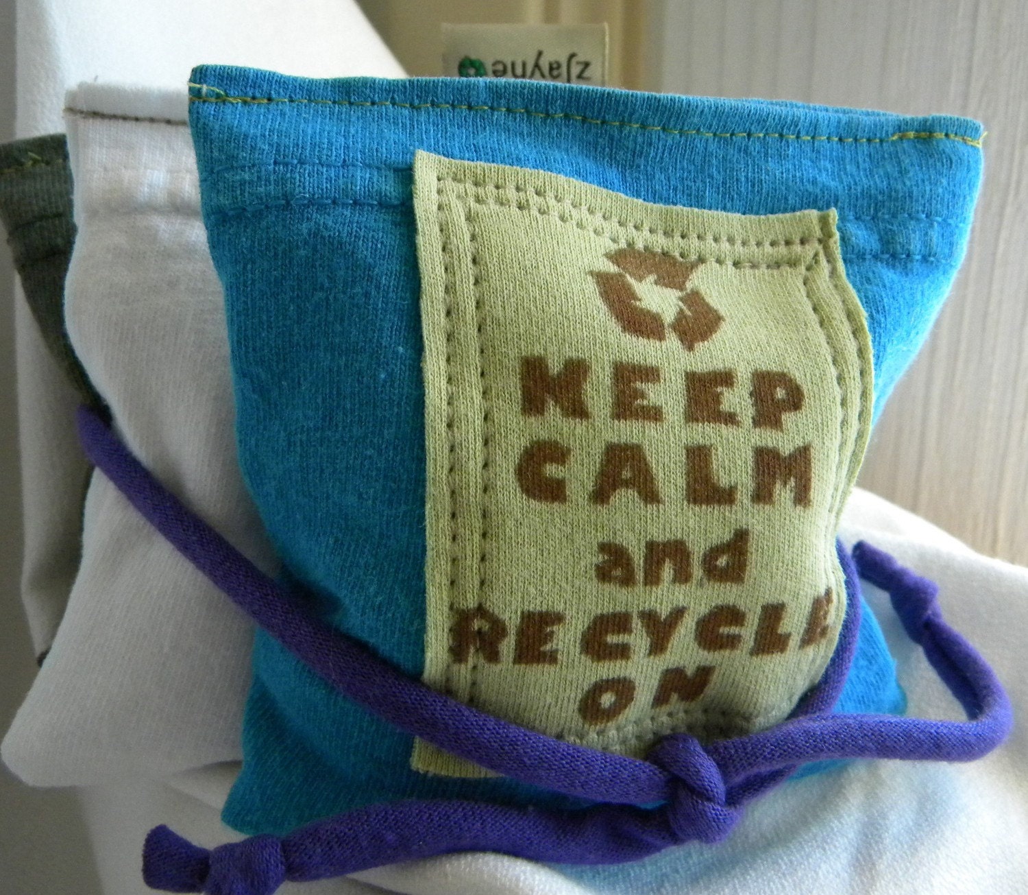 Dryer Pillow Sheets Sachet Keep Calm and Recycle On SET of THREE