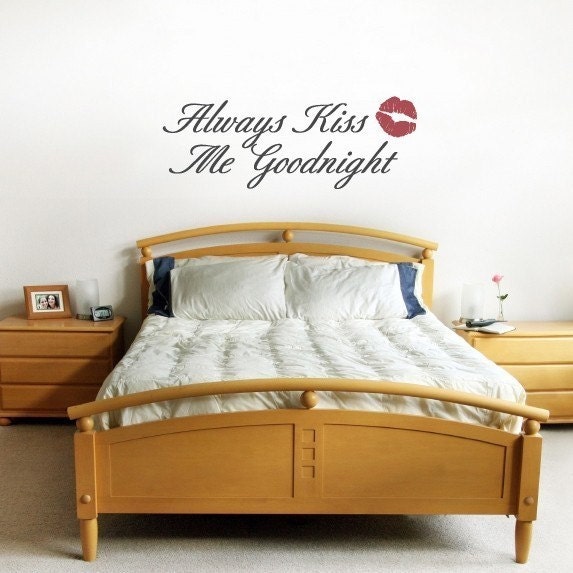 Always Kiss Me Goodnight - Large Vinyl Wall Art Decal