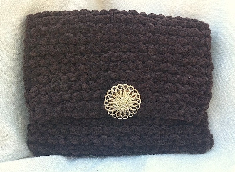 Small Brown  Suede Clutch