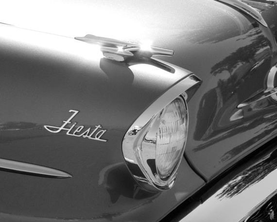 Fiesta - 8x10 Black and White Metallic Classic Car Photograph - IN STOCK