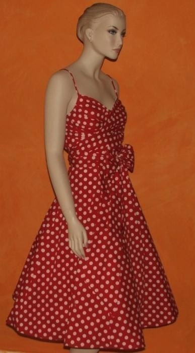 1950s Vintage Style Rockabilly Dress with attached TULLE Underskirt / Petticoat. RETRO / SWING / POLKA DOTS