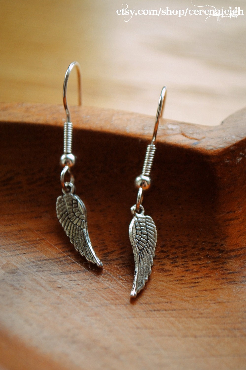 Antique Silver Angel Wing Earrings