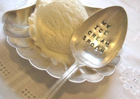 Vintage Silverware Ice Cream Spoon