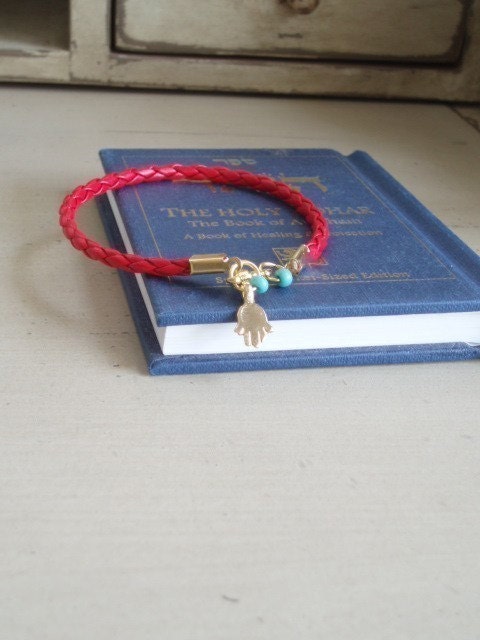 Madonna Kabbala Red String Hamsa Good Luck Evil eye protection Double turquoise eyes By RedBracelet on ETSY