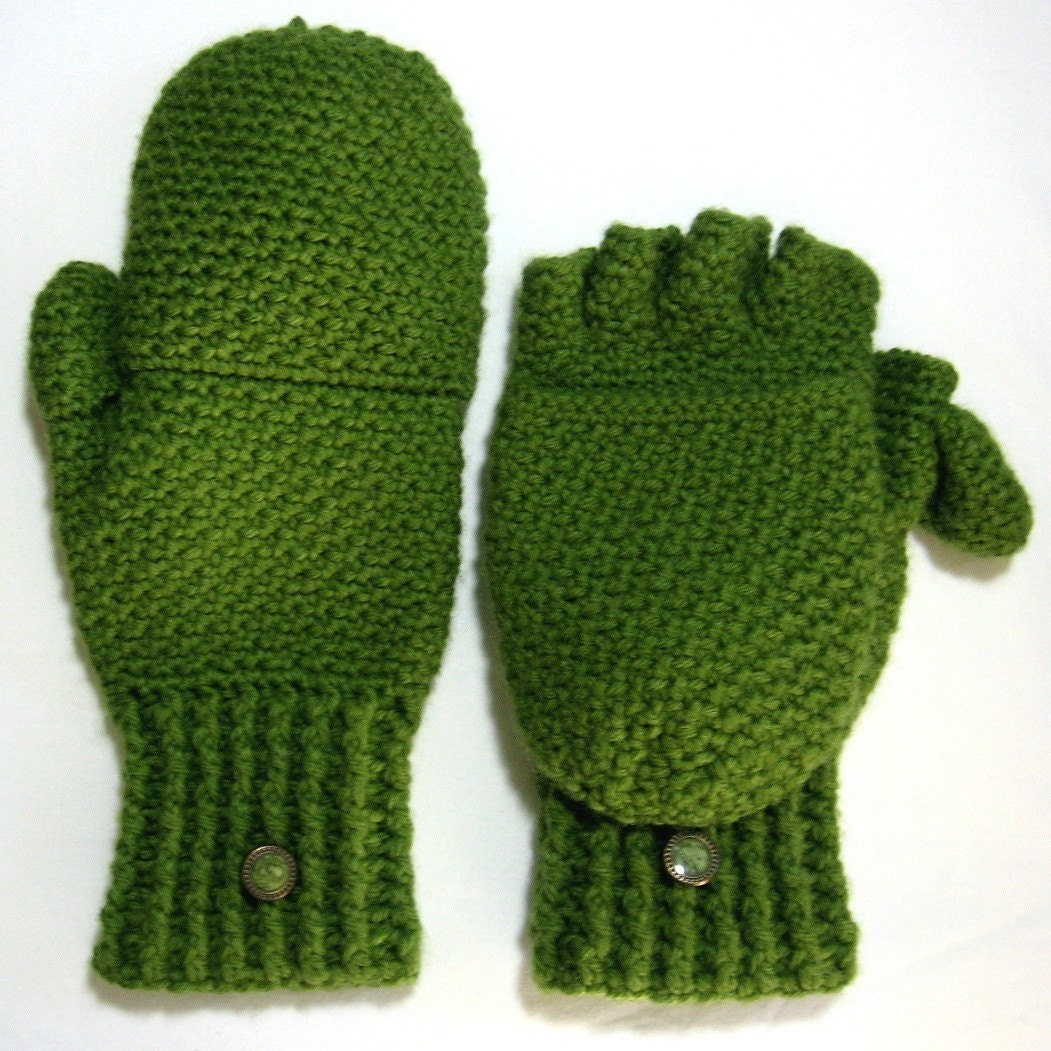 Convertible Fingerless Gloves Mittens with Thumb Flaps,  Made To Order,  Many Colors Available