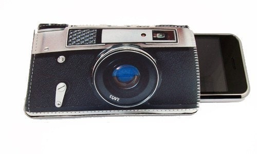 Retro Camera Black and Silver Gadget Case -Fits iPhone iTouch and more