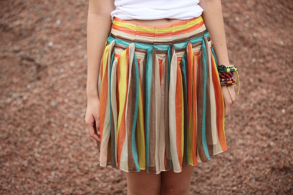 JulyS Striped skirt A077