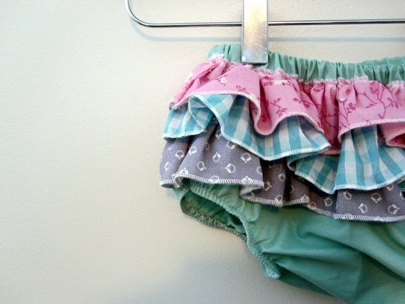 Mermaid Princess  -wrap around ruffle diaper covers
