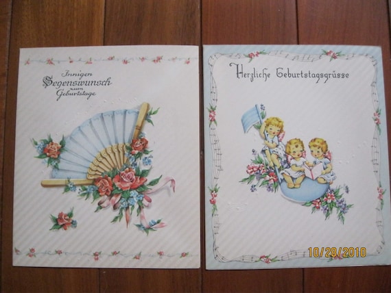 Vintage Clearence LOT German Embossed Birthday Cards