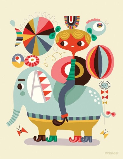 join the circus... limited edition giclee print of an original illustration (8.5 x 11in)