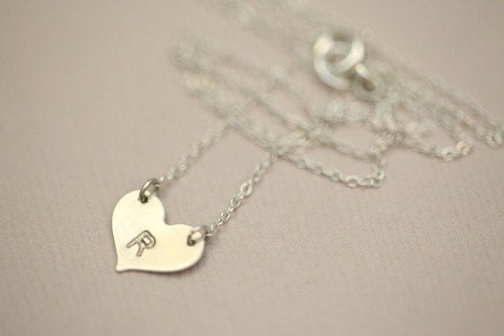 Reserved for jystar13 - small initial heart sterling silver necklaces