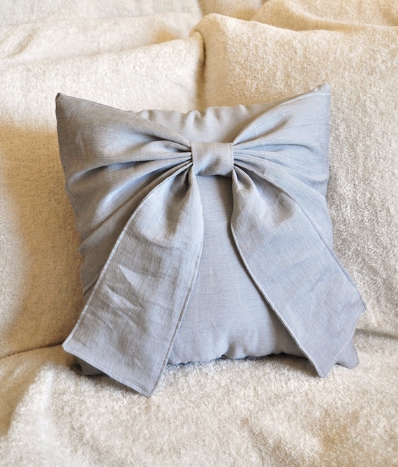 Grey Big Bow Pillow