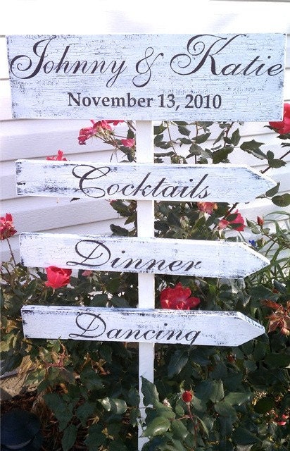 Wedding Sign PERSONALIZED 4 sign Bridal Package YOU PICK COLORS and WEDDING THEME PLEASE VISIT MY SHOP FOR OVER 40 WEDDING SIGNS